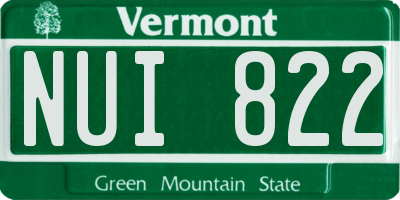 VT license plate NUI822