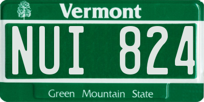VT license plate NUI824