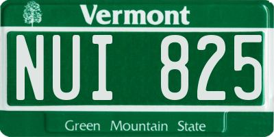 VT license plate NUI825