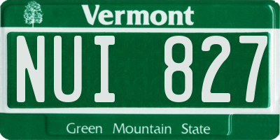 VT license plate NUI827