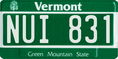 VT license plate NUI831