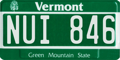 VT license plate NUI846