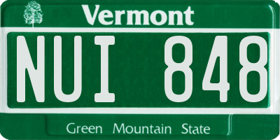 VT license plate NUI848