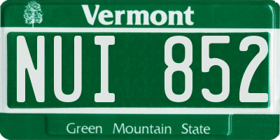 VT license plate NUI852
