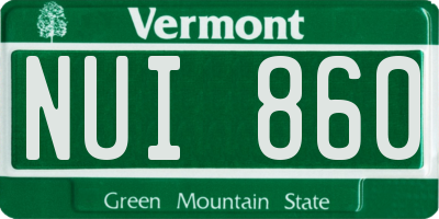 VT license plate NUI860
