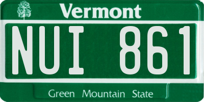 VT license plate NUI861