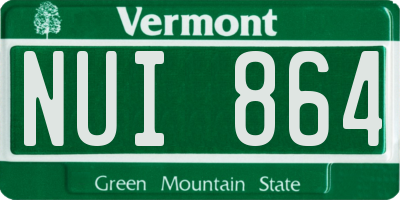 VT license plate NUI864