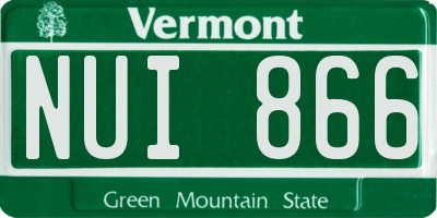 VT license plate NUI866