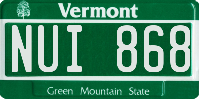 VT license plate NUI868