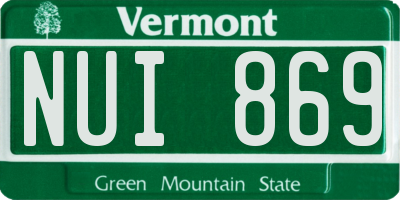 VT license plate NUI869