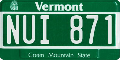 VT license plate NUI871