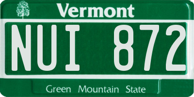 VT license plate NUI872