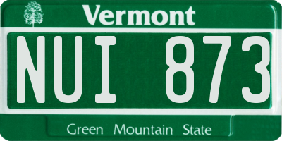 VT license plate NUI873