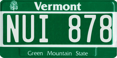 VT license plate NUI878