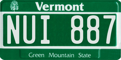 VT license plate NUI887