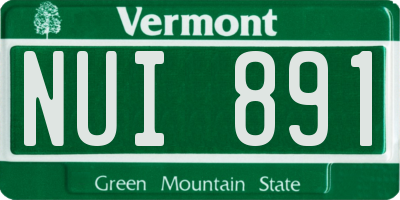 VT license plate NUI891