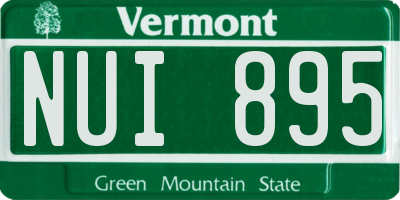 VT license plate NUI895