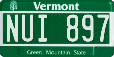 VT license plate NUI897
