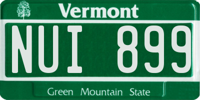 VT license plate NUI899