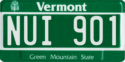 VT license plate NUI901