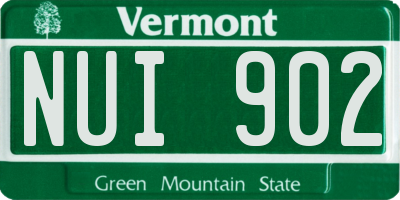 VT license plate NUI902