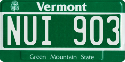 VT license plate NUI903