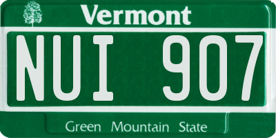 VT license plate NUI907
