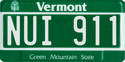 VT license plate NUI911