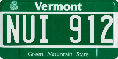 VT license plate NUI912