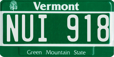 VT license plate NUI918