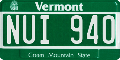 VT license plate NUI940