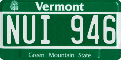 VT license plate NUI946