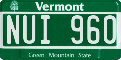 VT license plate NUI960