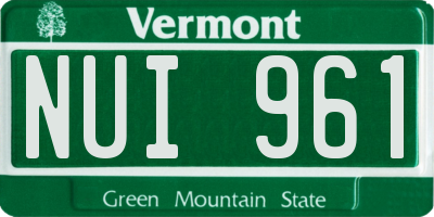 VT license plate NUI961