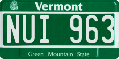 VT license plate NUI963