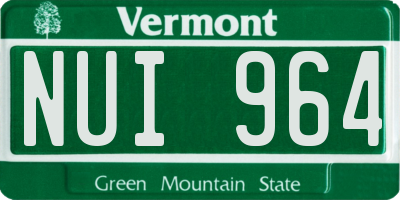 VT license plate NUI964