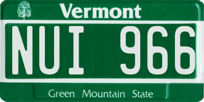 VT license plate NUI966