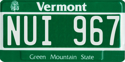 VT license plate NUI967