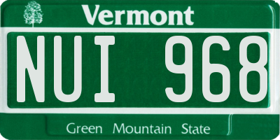 VT license plate NUI968