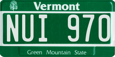 VT license plate NUI970