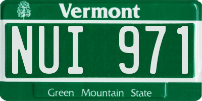 VT license plate NUI971