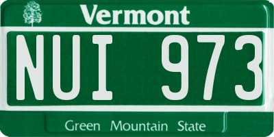 VT license plate NUI973