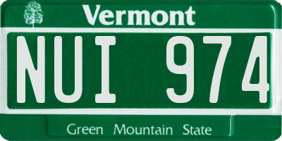 VT license plate NUI974