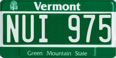 VT license plate NUI975