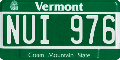 VT license plate NUI976
