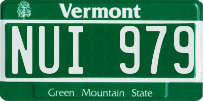 VT license plate NUI979