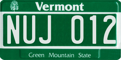 VT license plate NUJ012
