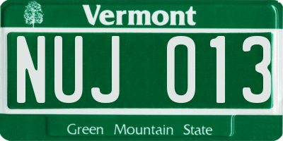 VT license plate NUJ013