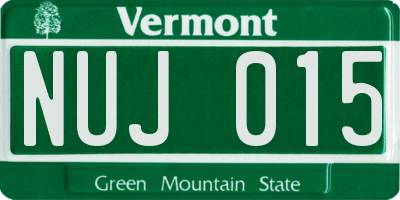 VT license plate NUJ015