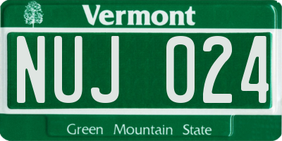 VT license plate NUJ024